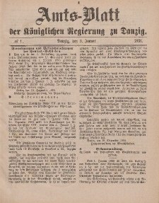 Amts-Blatt der Königlichen Regierung zu Danzig, 2. Januar 1886, Nr. 1