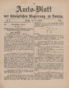 Amts-Blatt der Königlichen Regierung zu Danzig, 23. Januar 1886, Nr. 4