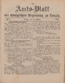 Amts-Blatt der Königlichen Regierung zu Danzig, 20. Februar 1886, Nr. 8