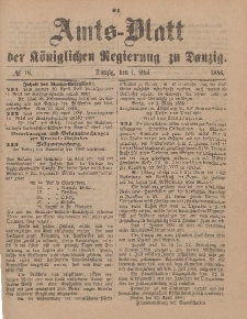 Amts-Blatt der Königlichen Regierung zu Danzig, 1. Mai 1886, Nr. 18