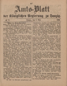 Amts-Blatt der Königlichen Regierung zu Danzig, 8. Mai 1886, Nr. 19