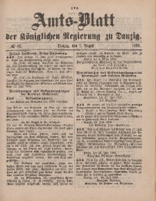 Amts-Blatt der Königlichen Regierung zu Danzig, 7. August 1886, Nr. 32