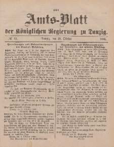 Amts-Blatt der Königlichen Regierung zu Danzig, 19. Oktober 1886, Nr. 42