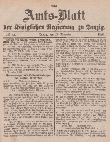Amts-Blatt der Königlichen Regierung zu Danzig, 27. November 1886, Nr. 48