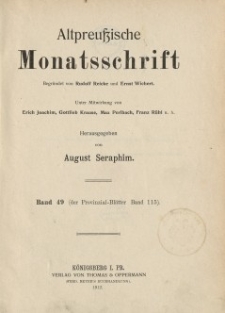 Altpreußische Monatsschrift, 1912, Bd. 49, H. 1