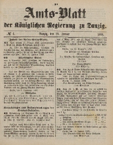 Amts-Blatt der Königlichen Regierung zu Danzig, 28. Januar 1888, Nr. 4