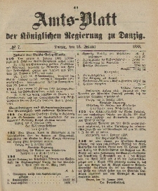 Amts-Blatt der Königlichen Regierung zu Danzig, 18. Februar 1888, Nr. 7