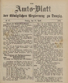 Amts-Blatt der Königlichen Regierung zu Danzig, 28. April 1888, Nr. 17
