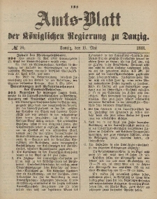 Amts-Blatt der Königlichen Regierung zu Danzig, 19. Mai 1888, Nr. 20