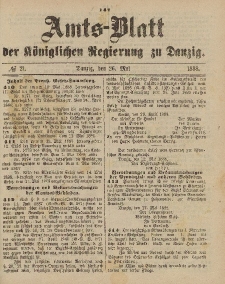 Amts-Blatt der Königlichen Regierung zu Danzig, 26. Mai 1888, Nr. 21