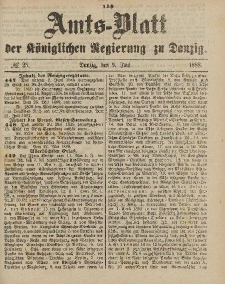 Amts-Blatt der Königlichen Regierung zu Danzig, 9. Juni 1888, Nr. 23