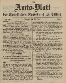 Amts-Blatt der Königlichen Regierung zu Danzig, 30. Juni 1888, Nr. 26