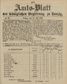 Amts-Blatt der Königlichen Regierung zu Danzig, 21. Juli 1888, Nr. 29