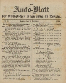 Amts-Blatt der Königlichen Regierung zu Danzig, 8. September 1888, Nr. 36