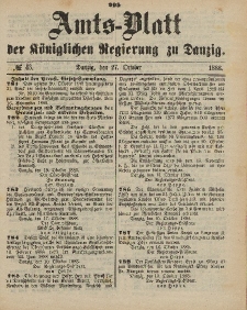 Amts-Blatt der Königlichen Regierung zu Danzig, 27. Oktober 1888, Nr. 43