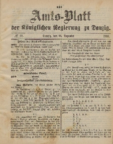 Amts-Blatt der Königlichen Regierung zu Danzig, 15. Dezember 1888, Nr. 50