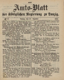 Amts-Blatt der Königlichen Regierung zu Danzig, 22. Dezember 1888, Nr. 51