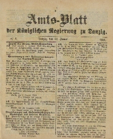 Amts-Blatt der Königlichen Regierung zu Danzig, 12. Januar 1889, Nr. 2