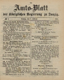 Amts-Blatt der Königlichen Regierung zu Danzig, 9. Februar 1889, Nr. 6