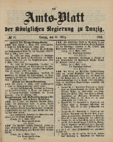 Amts-Blatt der Königlichen Regierung zu Danzig, 16. März 1889, Nr. 11
