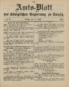 Amts-Blatt der Königlichen Regierung zu Danzig, 13. April 1889, Nr. 15