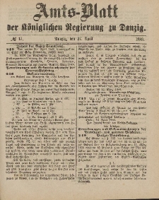 Amts-Blatt der Königlichen Regierung zu Danzig, 27. April 1889, Nr. 17