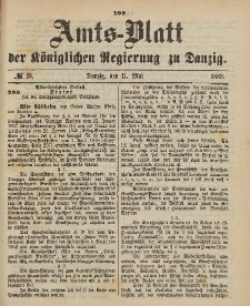 Amts-Blatt der Königlichen Regierung zu Danzig, 11. Mai 1889, Nr. 19