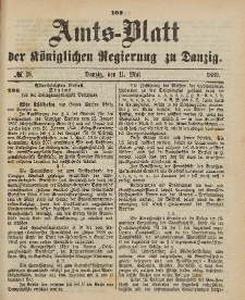 Amts-Blatt der Königlichen Regierung zu Danzig, 11. Mai 1889, Nr. 19