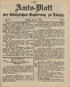 Amts-Blatt der Königlichen Regierung zu Danzig, 18. Mai 1889, Nr. 20