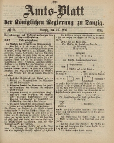 Amts-Blatt der Königlichen Regierung zu Danzig, 25. Mai 1889, Nr. 21