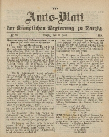 Amts-Blatt der Königlichen Regierung zu Danzig, 8. Juni 1889, Nr. 23