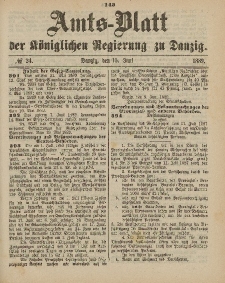 Amts-Blatt der Königlichen Regierung zu Danzig, 15. Juni 1889, Nr. 24