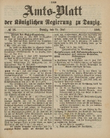 Amts-Blatt der Königlichen Regierung zu Danzig, 15. Juni 1889, Nr. 24