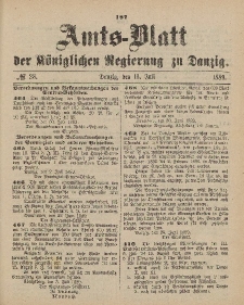 Amts-Blatt der Königlichen Regierung zu Danzig, 13. Juli 1889, Nr. 28