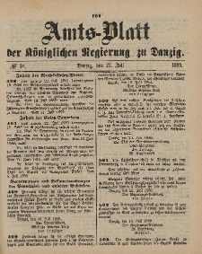 Amts-Blatt der Königlichen Regierung zu Danzig, 27. Juli 1889, Nr. 30