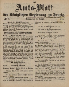 Amts-Blatt der Königlichen Regierung zu Danzig, 31. August 1889, Nr. 35