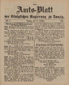 Amts-Blatt der Königlichen Regierung zu Danzig, 12. Oktober 1889, Nr. 41