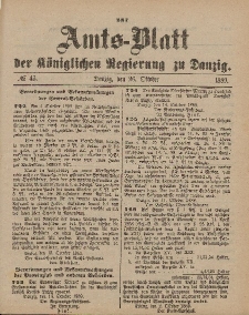 Amts-Blatt der Königlichen Regierung zu Danzig, 26. Oktober 1889, Nr. 43
