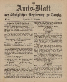 Amts-Blatt der Königlichen Regierung zu Danzig, 9. November 1889, Nr. 45
