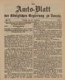 Amts-Blatt der Königlichen Regierung zu Danzig, 14. Dezember 1889, Nr. 50