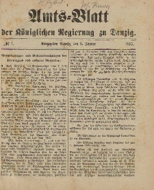 Amts-Blatt der Königlichen Regierung zu Danzig, 5. Januar 1895, Nr. 1