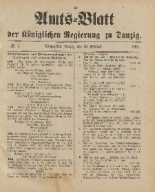 Amts-Blatt der Königlichen Regierung zu Danzig, 16. Februar 1895, Nr. 7