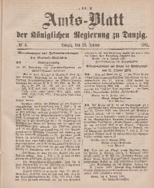 Amts-Blatt der Königlichen Regierung zu Danzig, 22. Januar 1881, Nr. 4