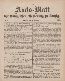 Amts-Blatt der Königlichen Regierung zu Danzig, 5. Februar 1881, Nr. 6