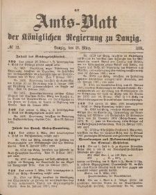 Amts-Blatt der Königlichen Regierung zu Danzig, 19. März 1881, Nr. 12
