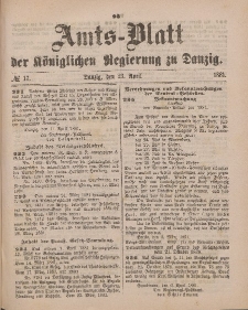 Amts-Blatt der Königlichen Regierung zu Danzig, 23. April 1881, Nr. 17
