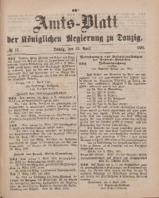 Amts-Blatt der Königlichen Regierung zu Danzig, 23. April 1881, Nr. 17