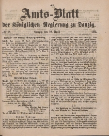 Amts-Blatt der Königlichen Regierung zu Danzig, 30. April 1881, Nr. 18