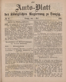 Amts-Blatt der Königlichen Regierung zu Danzig, 7. Mai 1881, Nr. 19