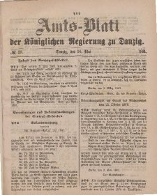 Amts-Blatt der Königlichen Regierung zu Danzig, 14. Mai 1881, Nr. 20